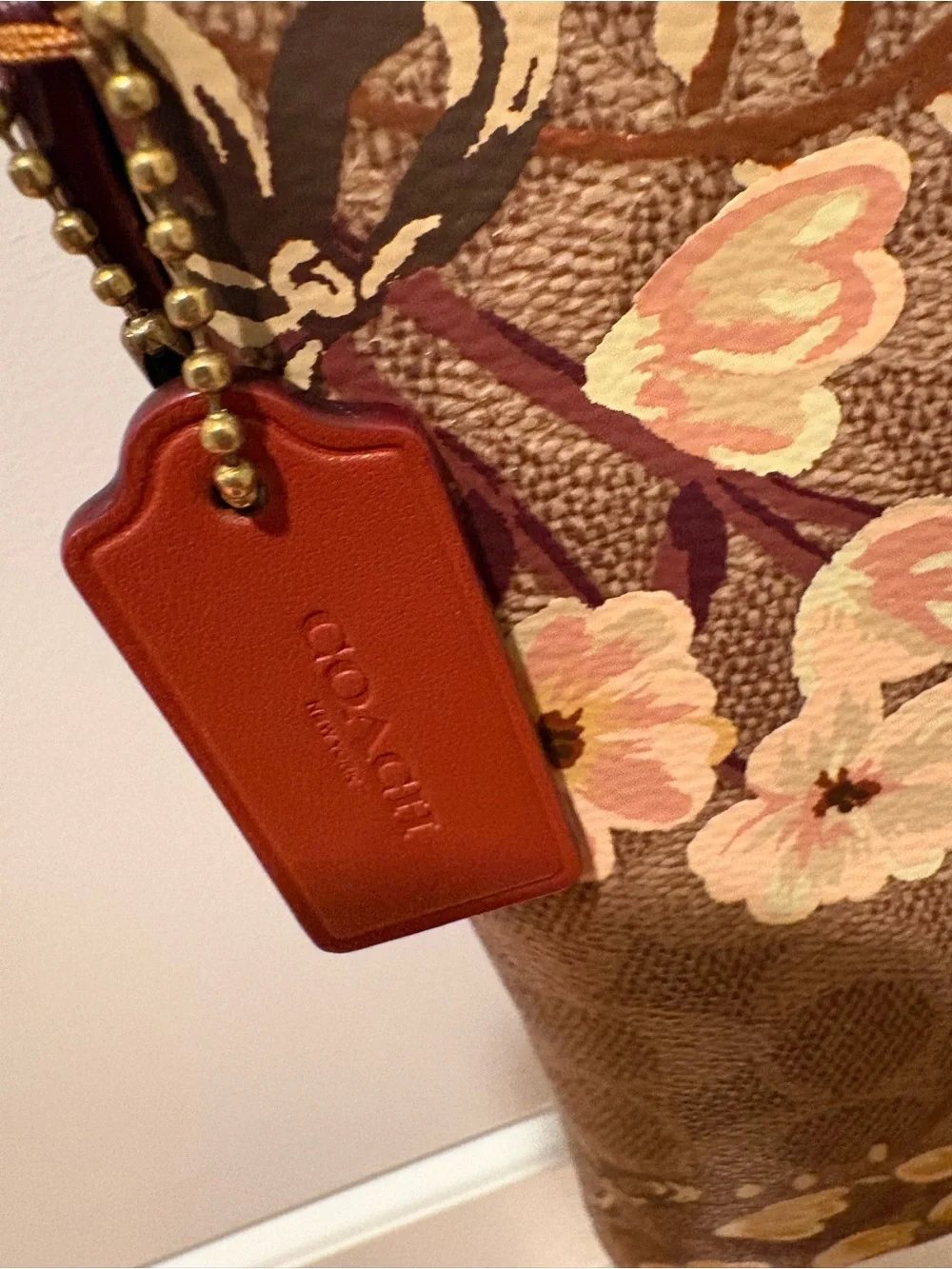Coach Kitt Crossbody in Prairie Floral Print Coated Canvas and Brown Leather